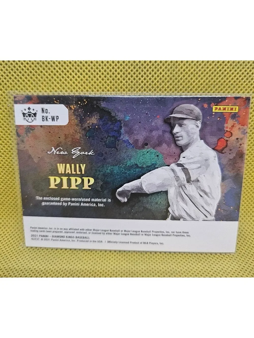 Wally Pipp - 2021 Panini Bat Kings Game used bat card #BK-WP - NY Yankees